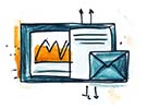 Website Redesign SEO hand drawn magnifying glass