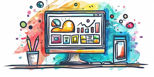 Website Redesign SEO hand drawn magnifying glass