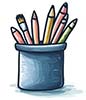 Increase website Traffic hand drawn pot of pens
