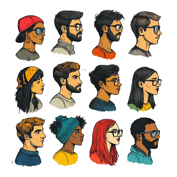 User type personas hand drawn image of personas