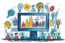 Google Ads Audience Hand drwan image of audience for a websites