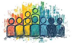 Capturing email addresses Hand drawn image of audiences