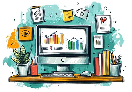 How Can I Drive Traffic to My Website? hand drawn representation of how to drive traffic to a website