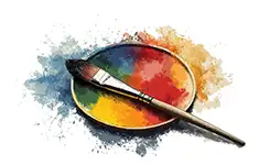 Website image optimisation Hand drawn image of artist palette and brush
