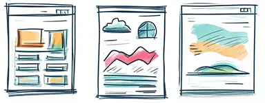 Website image optimisation Hand drawn image of website images