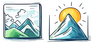 Website image optimisation Hand drawn image of website images