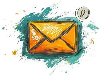Email and nurture leads hand drawn image representing emails