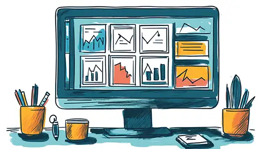 Online Website Marketing Strategy hand drawn image of a web strategy
