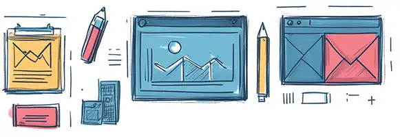Online Website Marketing Strategy hand drawn image of a strategy