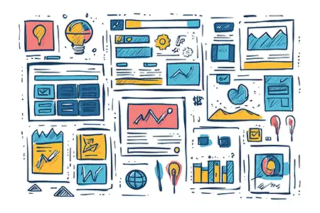 Online Website Marketing Strategy hand drawn image of a strategy