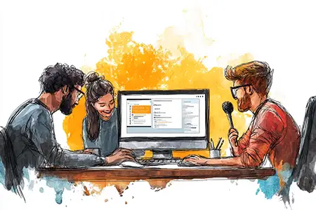 Digital Marketing franchise Hand drawn image of franchisee