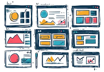 web traffic growth Hand drawn image of a inbound campaign