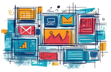 Improve Web Traffic hand drawn icon of graphs on a monitor showing improvement