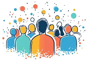 Competitor audiences hand drawn representation of an audience