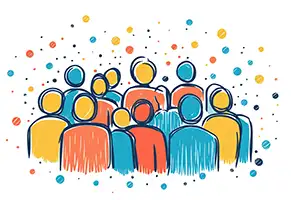 Competitor audiences hand drawn representation of an audience