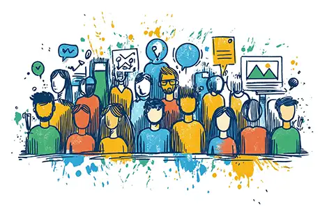 Competitor audiences hand drawn representation of an audience
