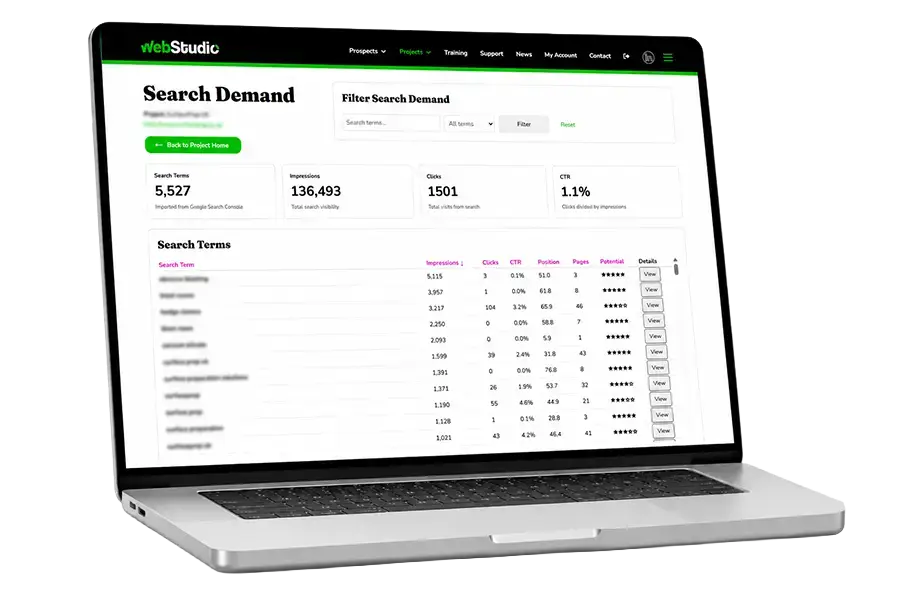 Page opportunities screen